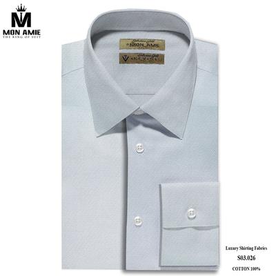 Áo sơ mi trơn màu ghi nhạt thời trang S03.026