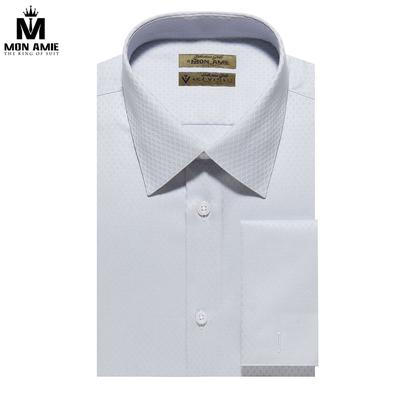 Áo sơ mi nam màu xám nhạt họa tiết hình thoi nổi cực sang S03.031