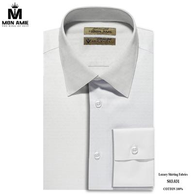 Áo sơ mi màu ghi nhạt họa tiết hình thoi chìm đẹp mắt S03.031(3)