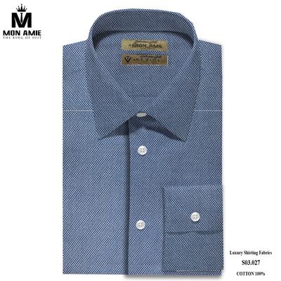 Áo sơ mi họa tiết trắng và xanh đen nam tính S03.027