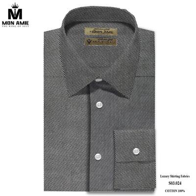 Áo sơ mi họa tiết trắng đen thời thượng S03.024