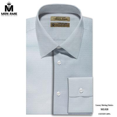 Áo sơ mi họa tiết lượn sóng màu xám nhạt sang trọng S03.018