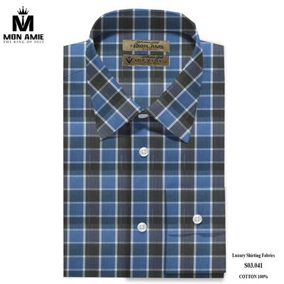 Áo sơ mi caro xanh đen trẻ trung S03.041