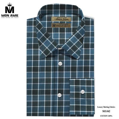 Áo sơ mi caro đen và xanh jean trẻ trung S03.042