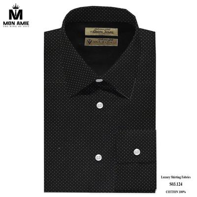 Áo sơ mi đen chấm bi trắng S03.124