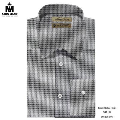 Áo sơ mi họa tiết trắng đen sang trọng S03.108