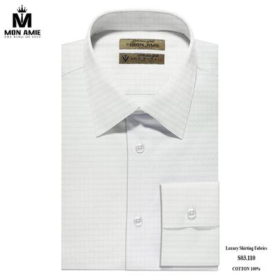 Áo sơ mi trắng họa tiết hình vuông chìm đẳng cấp S03.110
