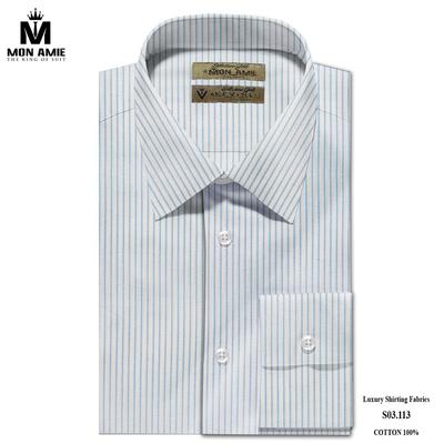 Áo sơ mi trắng sọc xanh nhạt S03.113