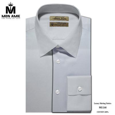 Áo sơ mi trơn màu ghi lịch sự S03.144