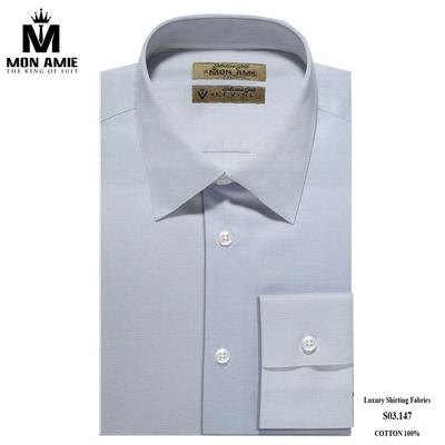Áo sơ mi trơn màu xám nhạt trang nhã S03.147