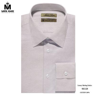 Áo sơ mi trơn màu xám trắng sành điệu S03.120