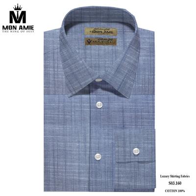 Áo sơ mi trơn màu xanh lạ mắt S03.160