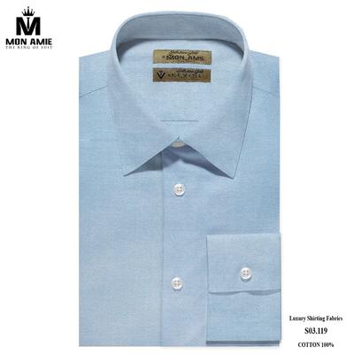Áo sơ mi trơn màu xanh nhạt lôi cuốn S03.119