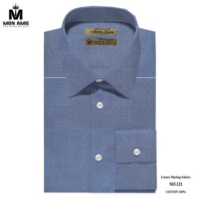 Áo sơ mi trơn màu xanh xám đẳng cấp S03.121