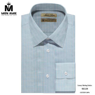 Áo sơ mi xanh kẻ ô vuông bản to S03.130