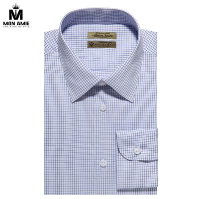Áo sơ mi xanh kẻ ô vuông sang trọng S03.115