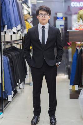 Set vest xanh đen đơn giản nam tính