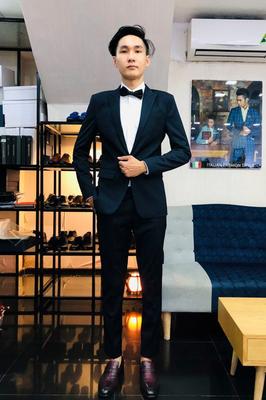 Set vest xanh đen trơn trẻ trung