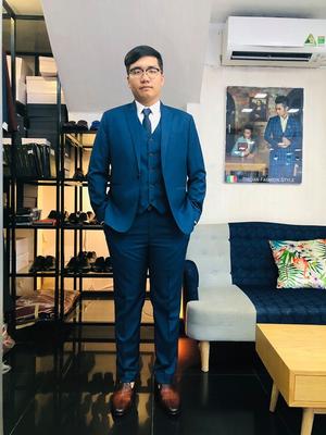 Set vest xanh navy kèm gile lịch sự
