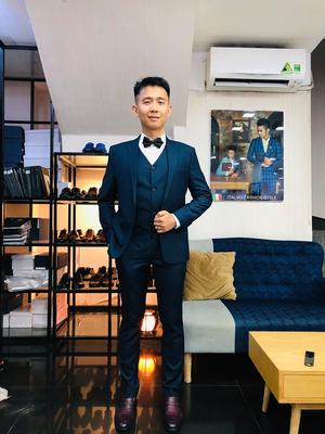 Set vest xanh đen kèm áo ghie cực nam tính
