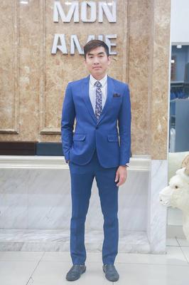 Set vest xanh nắp túi xui gia