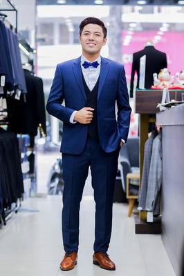 Set vest xanh navy hợp thời trang