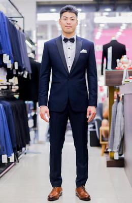 Set vest xanh đen nẹp khăn túi sang trọng