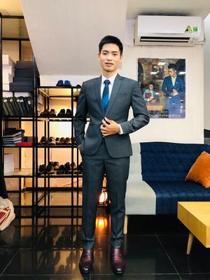 Set vest xám đậm lịch sự tinh tế