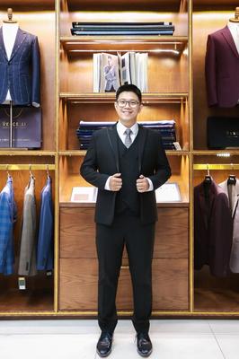 Set vest đen cổ viền phi bóng