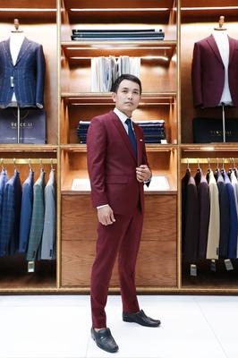 Set vest màu đỏ mận lịch thiệp