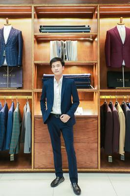 Set vest màu xanh phong cách hiện đại