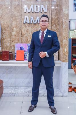 Set vest xanh đậm hiện đại