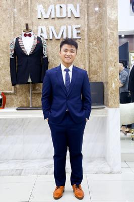 Set vest xanh đen 1 nút trẻ trung