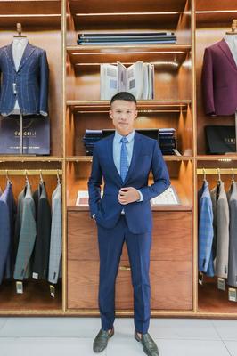 Set vest caro màu xanh hiện đại