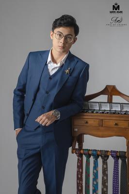 Bộ Suit 3 mảnh cho  Chú Rể/ Dự sự kiện Kevinli Màu Navy Blue