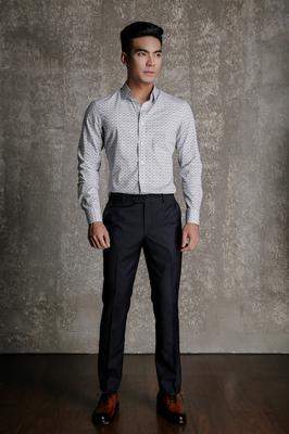 Áo Sơ Mi Màu Trắng Họa Tiết Mã S03