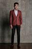 Bộ Suit Phối Áo Vest Đỏ Và Quần Đen Kevinlli 2 Mảnh
