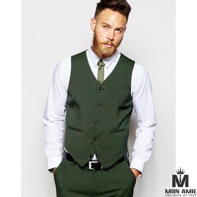 Áo Gile Xanh Rêu Trơn V7 80% Wool Kevinlli  