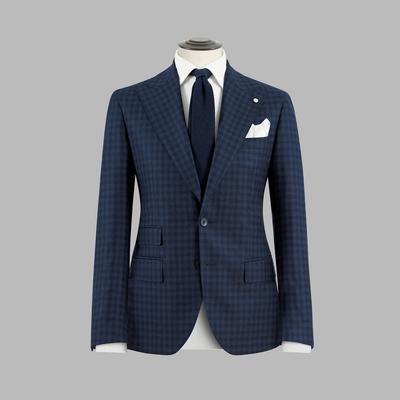 Bộ suit ca rô màu xanh