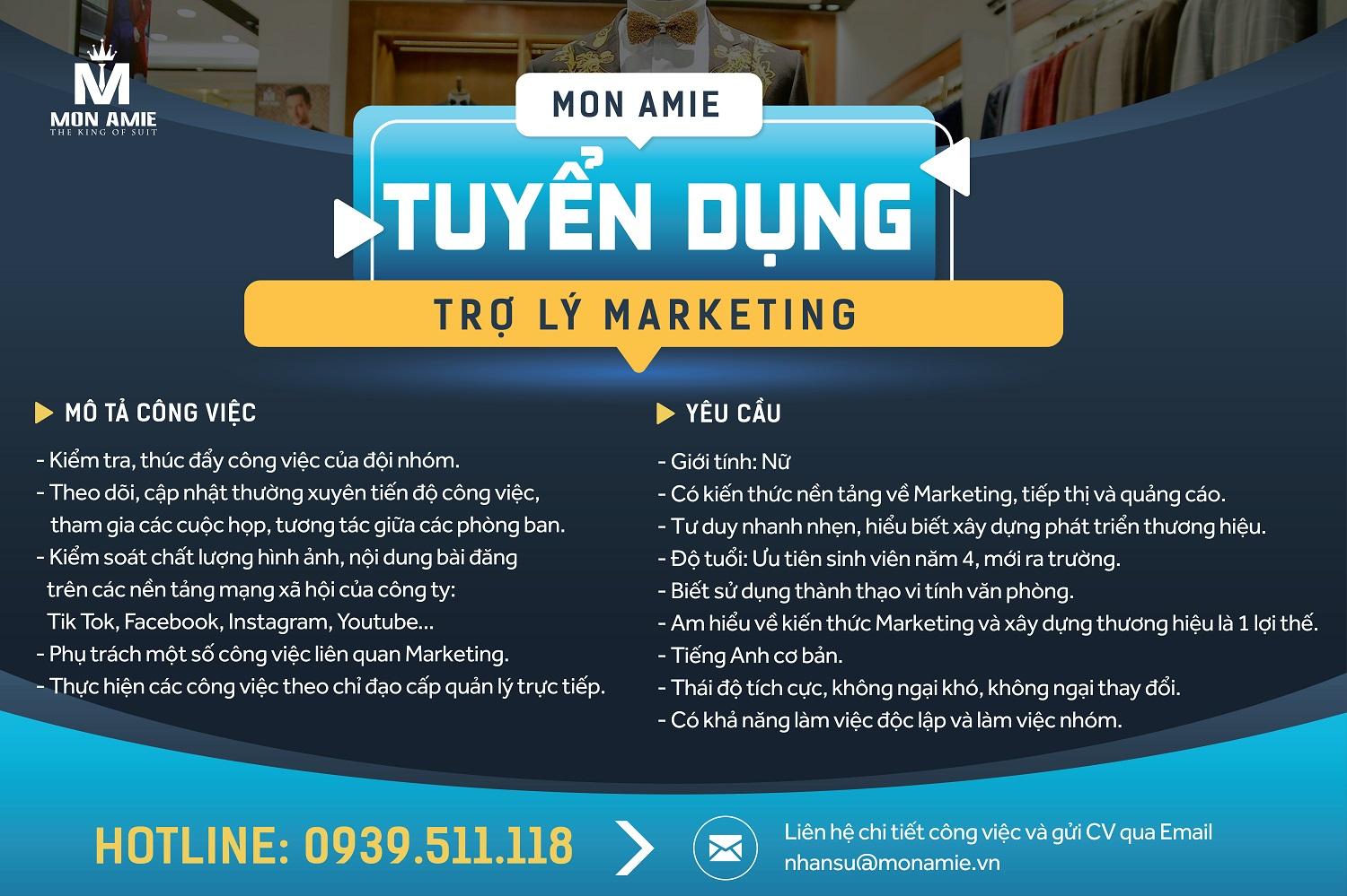 Mon Amie Tuyển Dụng Trợ Lý Marketing