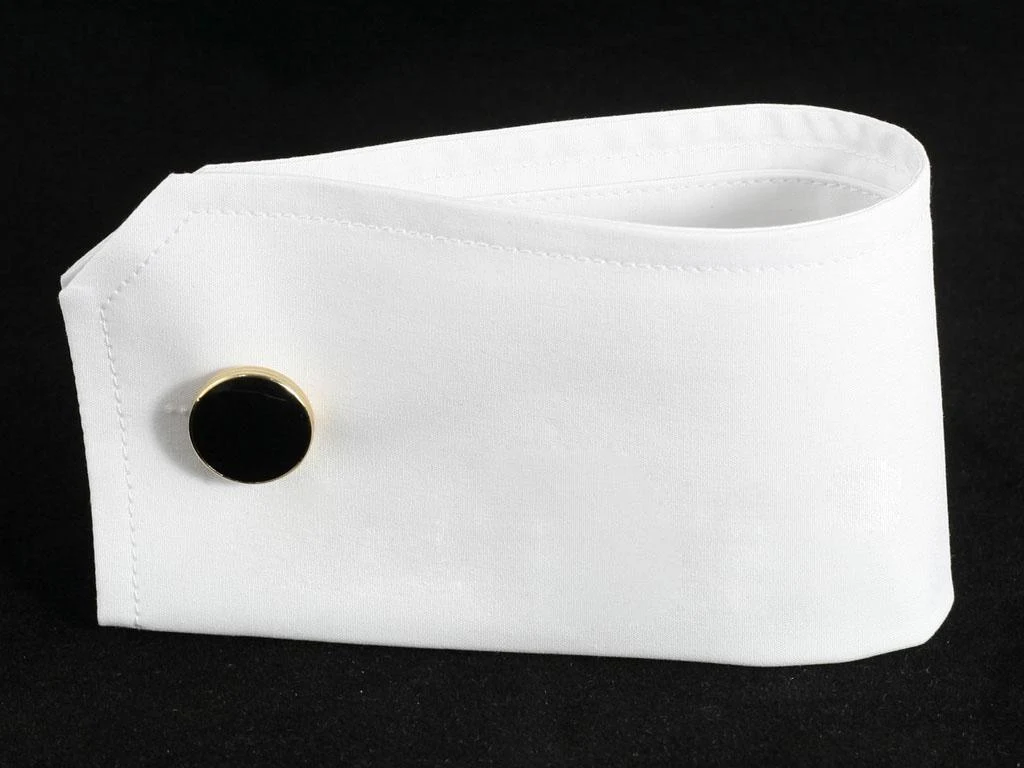Double-Cuff Onyx Cufflinks, in white, black and bronze-gold