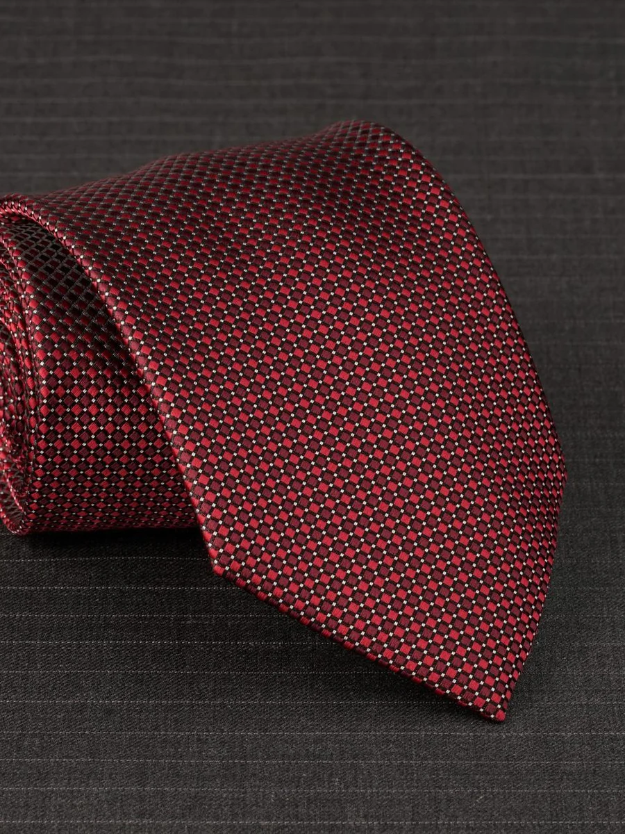 Ruby Micro-Check Silk Tie