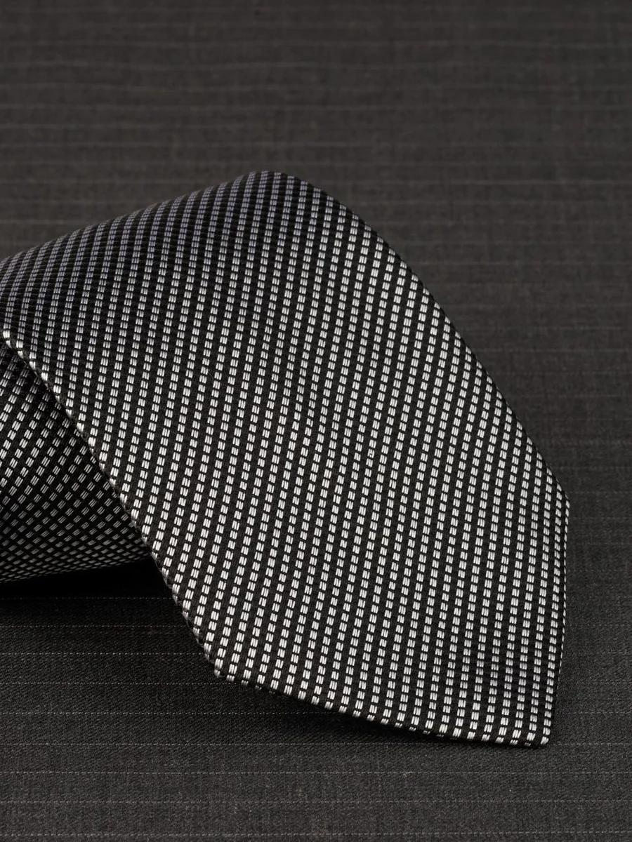Black Silver Pin-Stripe Tie
