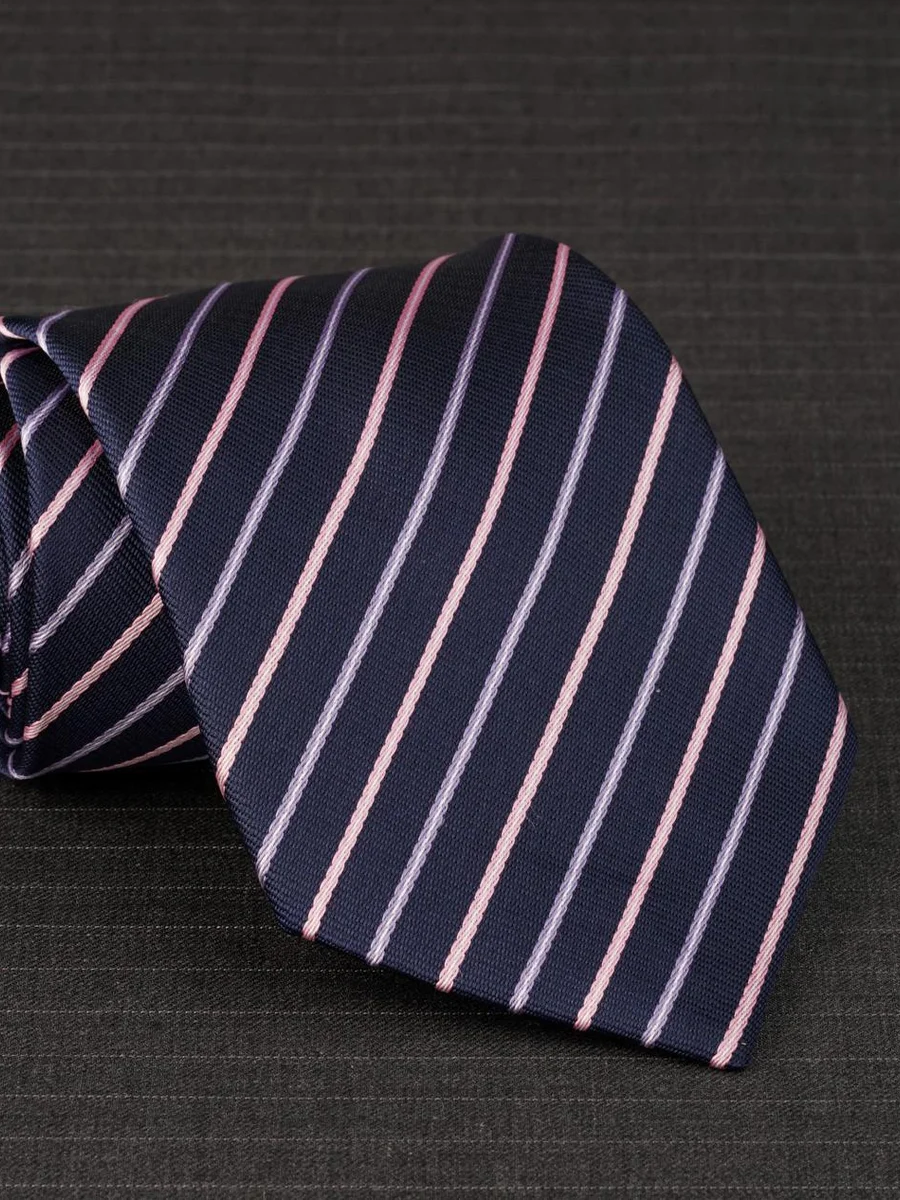 Navy Pink Stripe Tie