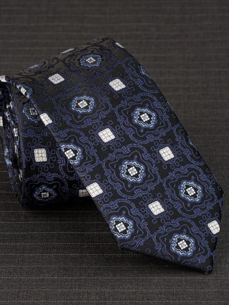 Navy Medallion Classic Tie