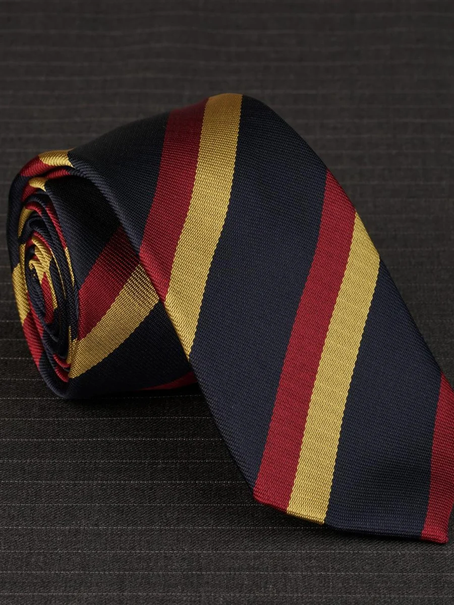 Navy Red Gold Regimental Tie