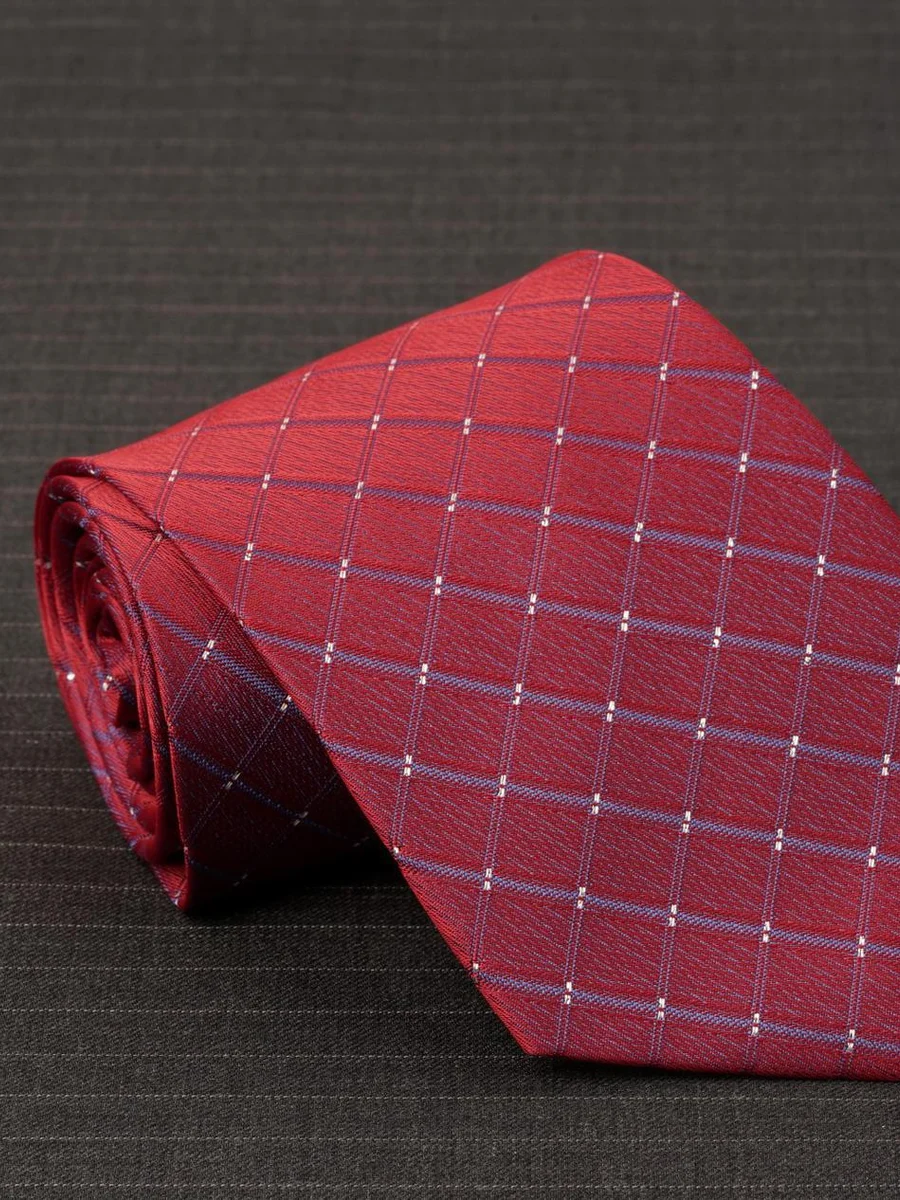 Ruby Windowpane Check Tie