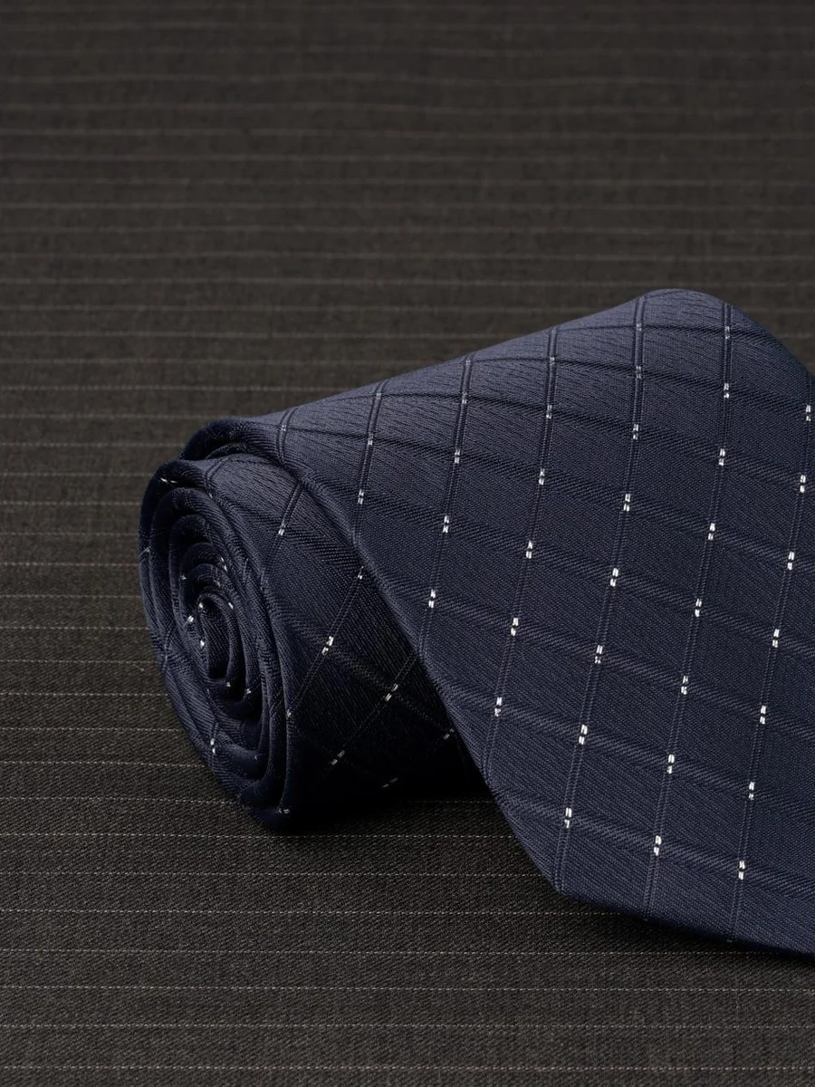 Navy Tonal Check Tie