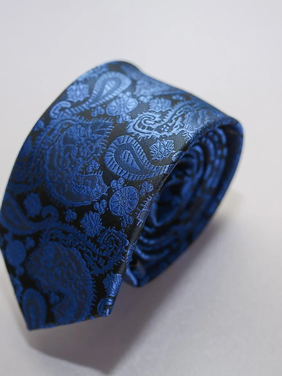 Cobalt Paisley Silk Tie