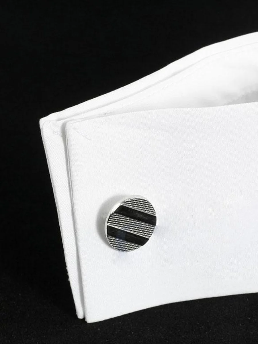 Engraved Silver Cufflinks